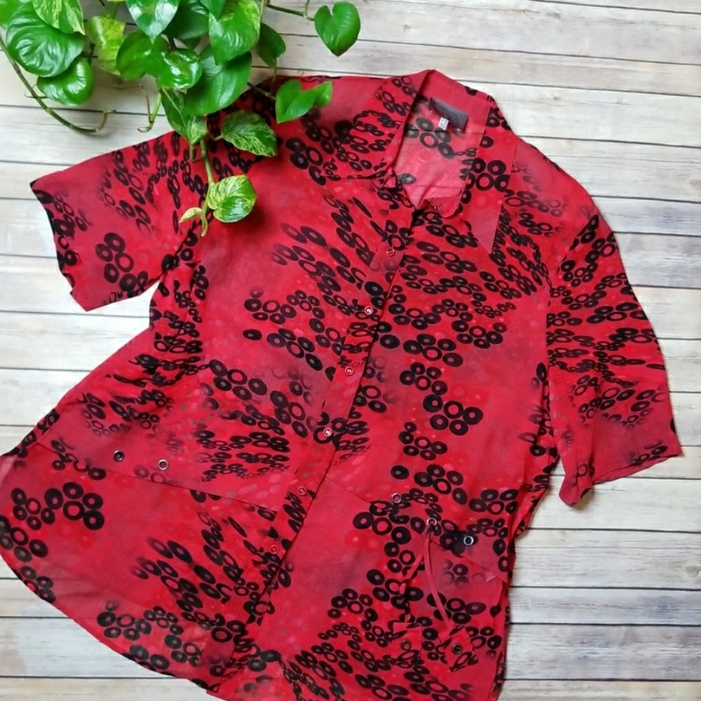 NEW - Sempre Piu - Sheer Button down Shirt